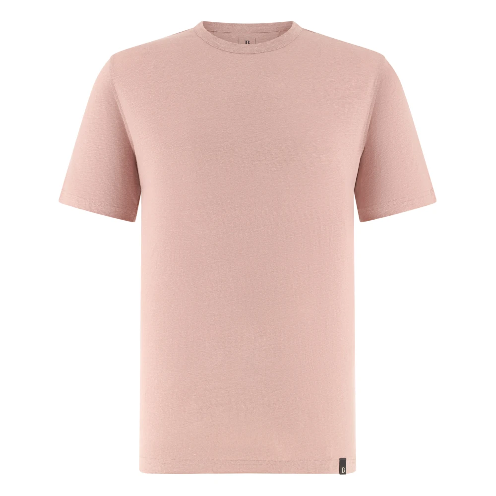 Boggi Milano Herr Rosa Toppar L, Linne, T-Shirt I Stretchlinnetrikå