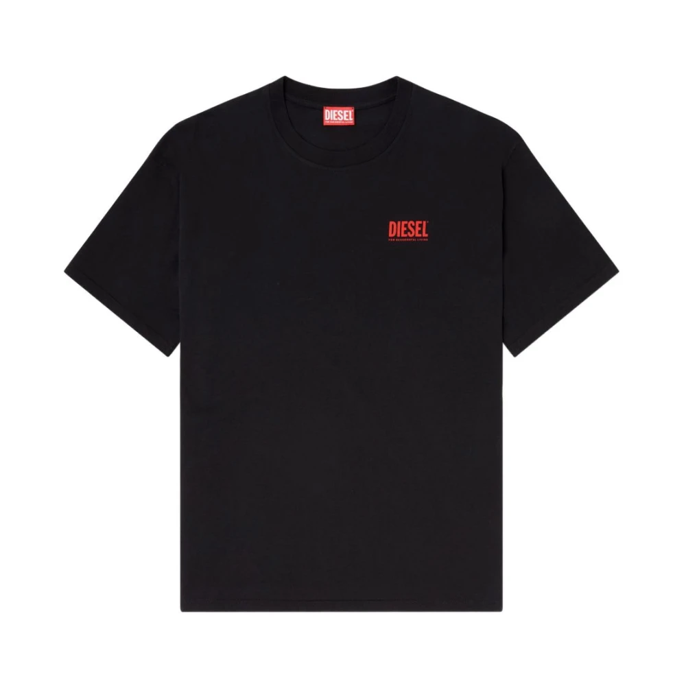 Diesel Mannelijk Zwart Tops Heren, Xl, Katoen, T-Boxt-Bisk T-Shirt