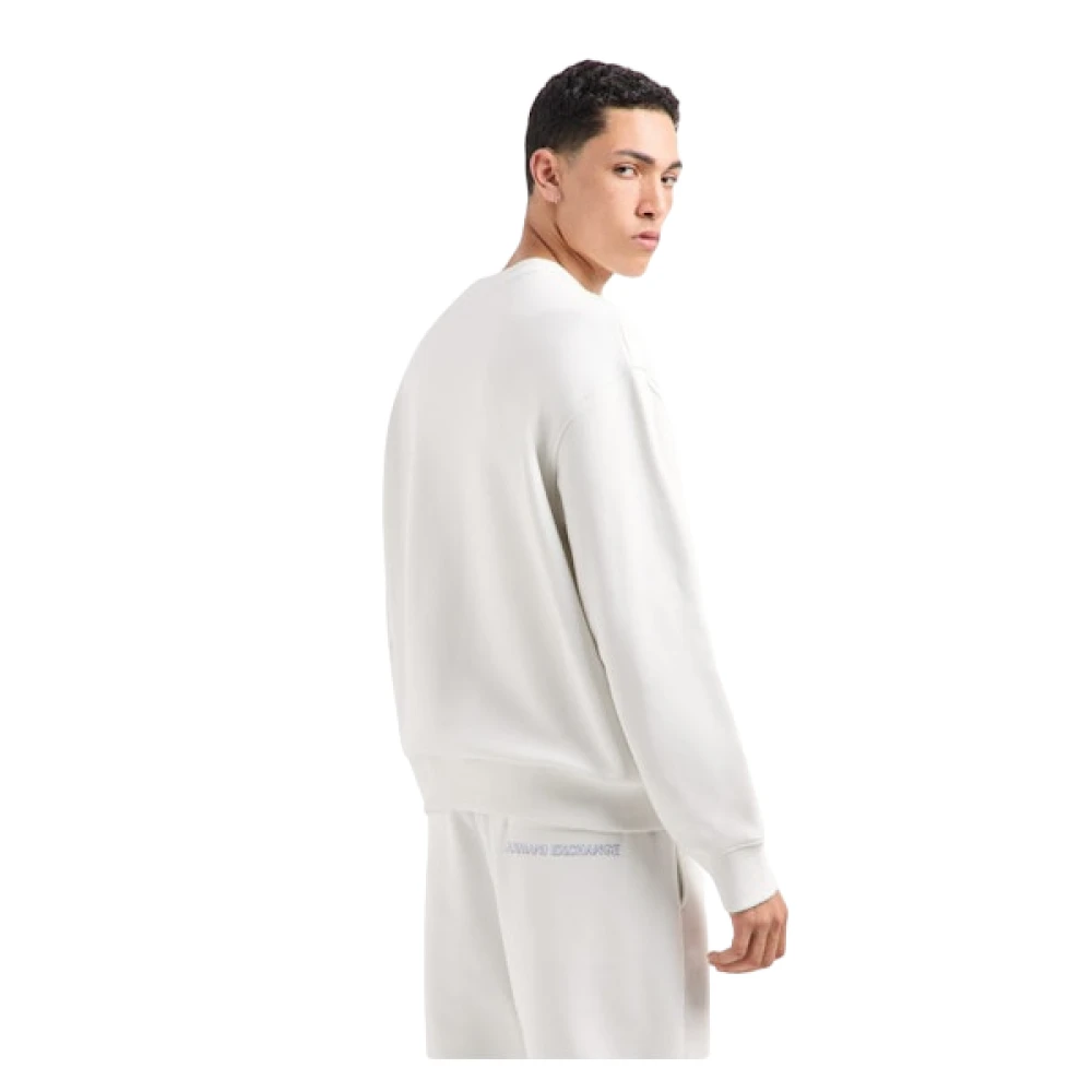 Armani Exchange Witte trui met logo print White Heren