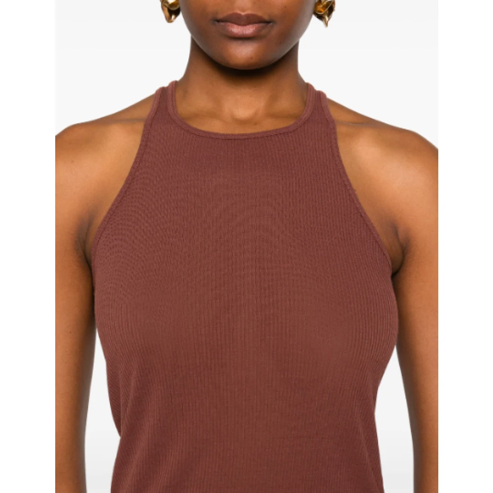 Rick Owens Geribbelde Tanktop Brown Dames