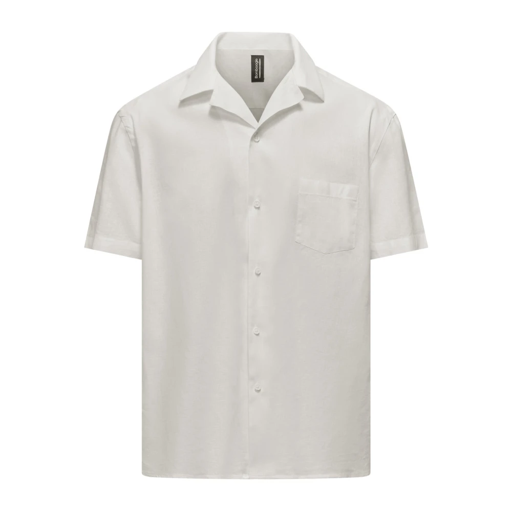 BomBoogie Linnen-katoenen overhemd Beige Heren