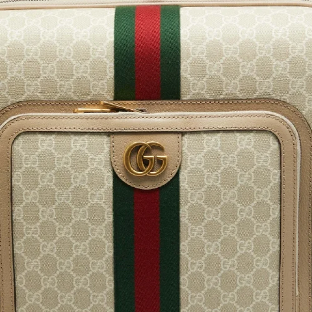 Gucci Vintage Pre-owned Leather travel-bags Beige Dames
