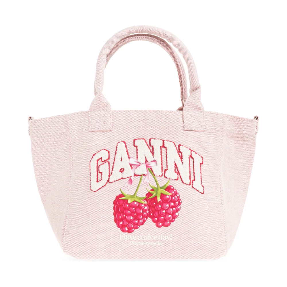 Ganni Shopper Logo Bag - Female - Handbags - Pink - One Size - Bags