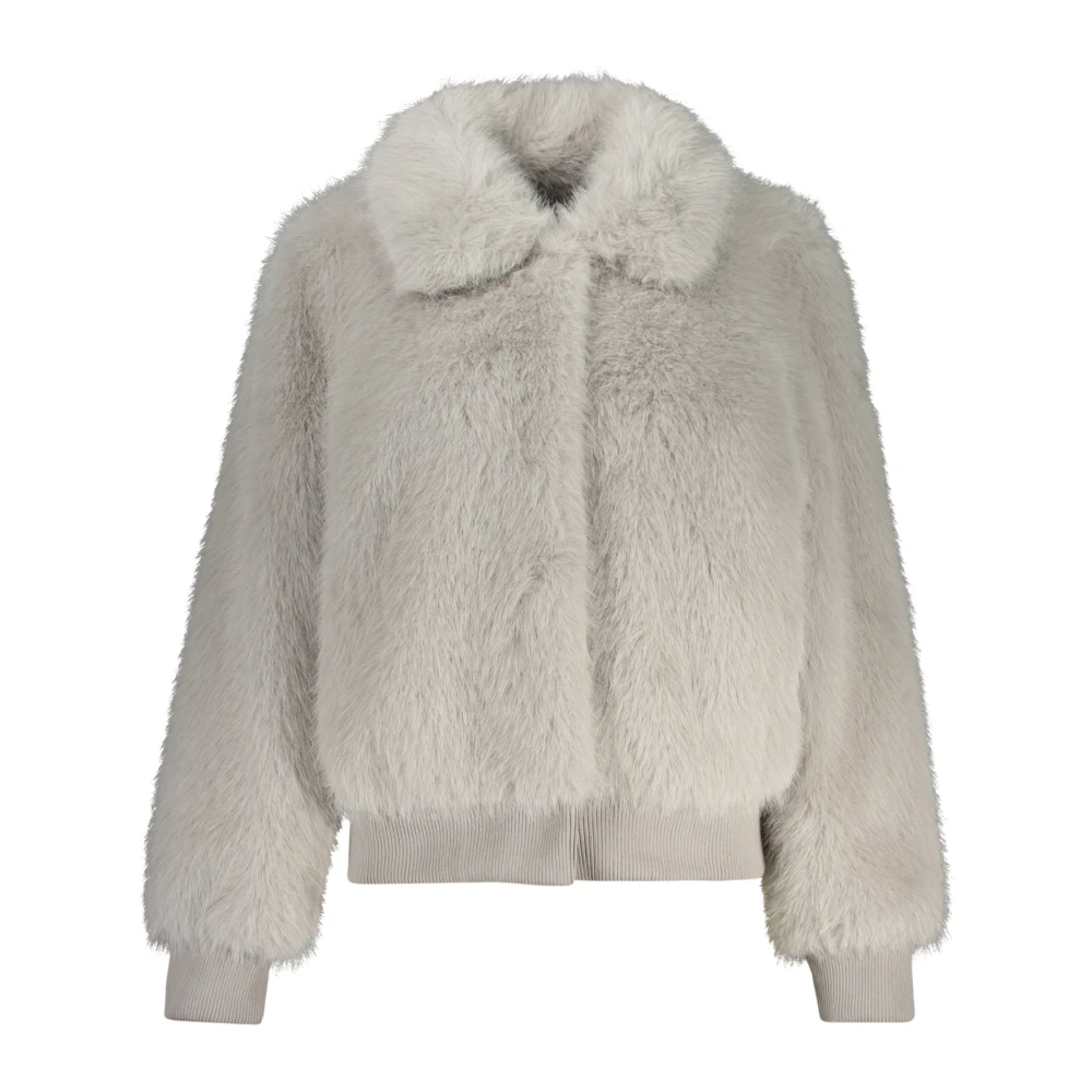 Guess Grijze damesjas met zakken en drukknopen Gray Dames