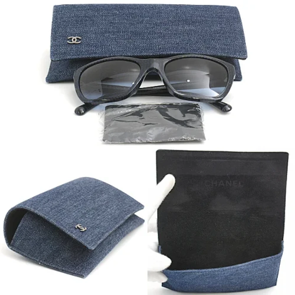 Chanel Vintage Pre-owned Plastic sunglasses Blue Dames