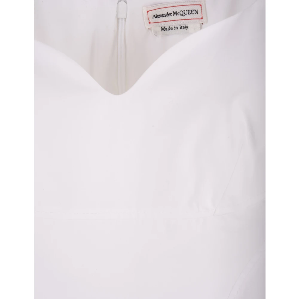 alexander mcqueen Witte Midi Jurk Sweetheart Neckline White Dames