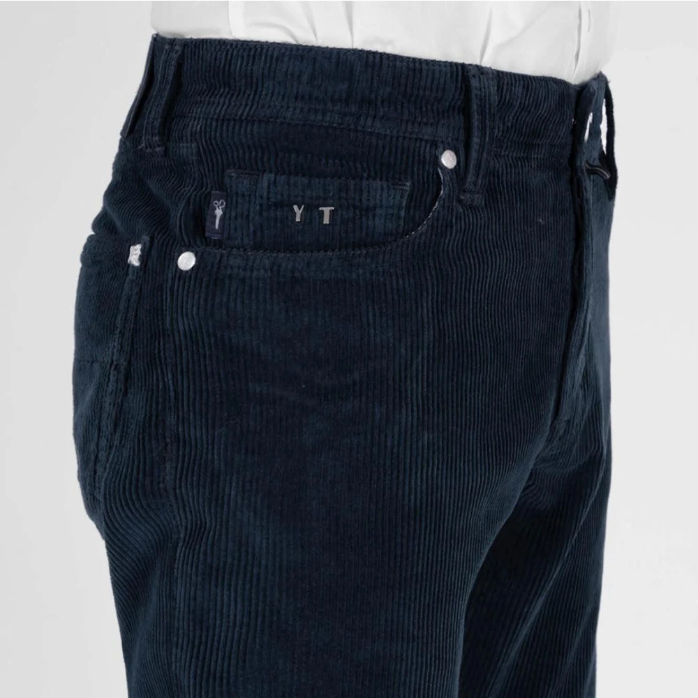 Tramarossa Donkerblauwe Corduroy Broek Blue Heren