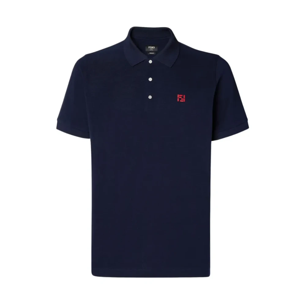 Fendi Men's Blue T-Shirts - Polo Shirts - S - Tops