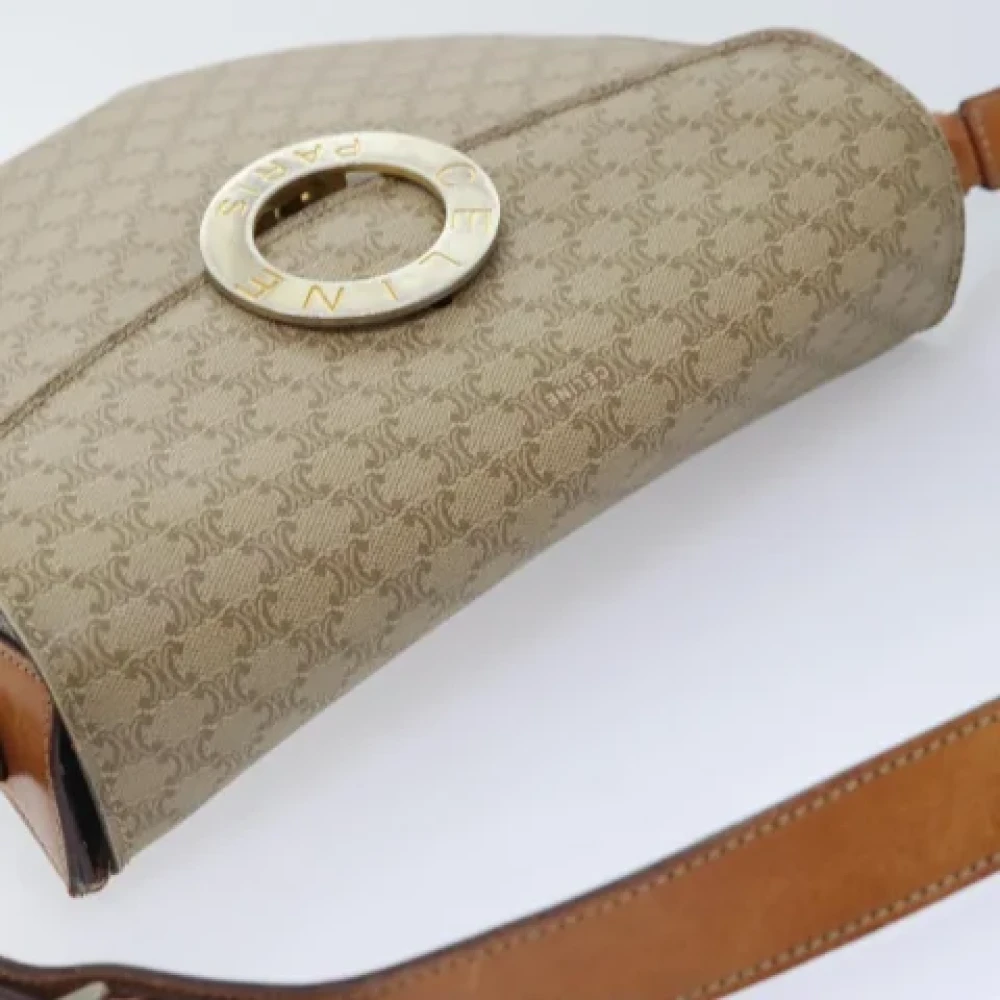 Celine Vintage Pre-owned Fabric shoulder-bags Beige Dames