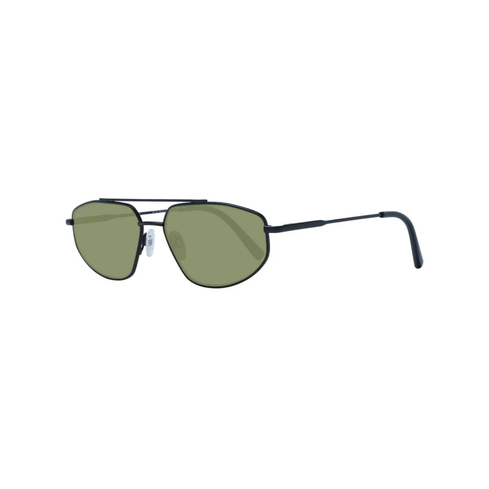 Serengeti Men's Black/Green Aviator Style Sunglasses With Lenses