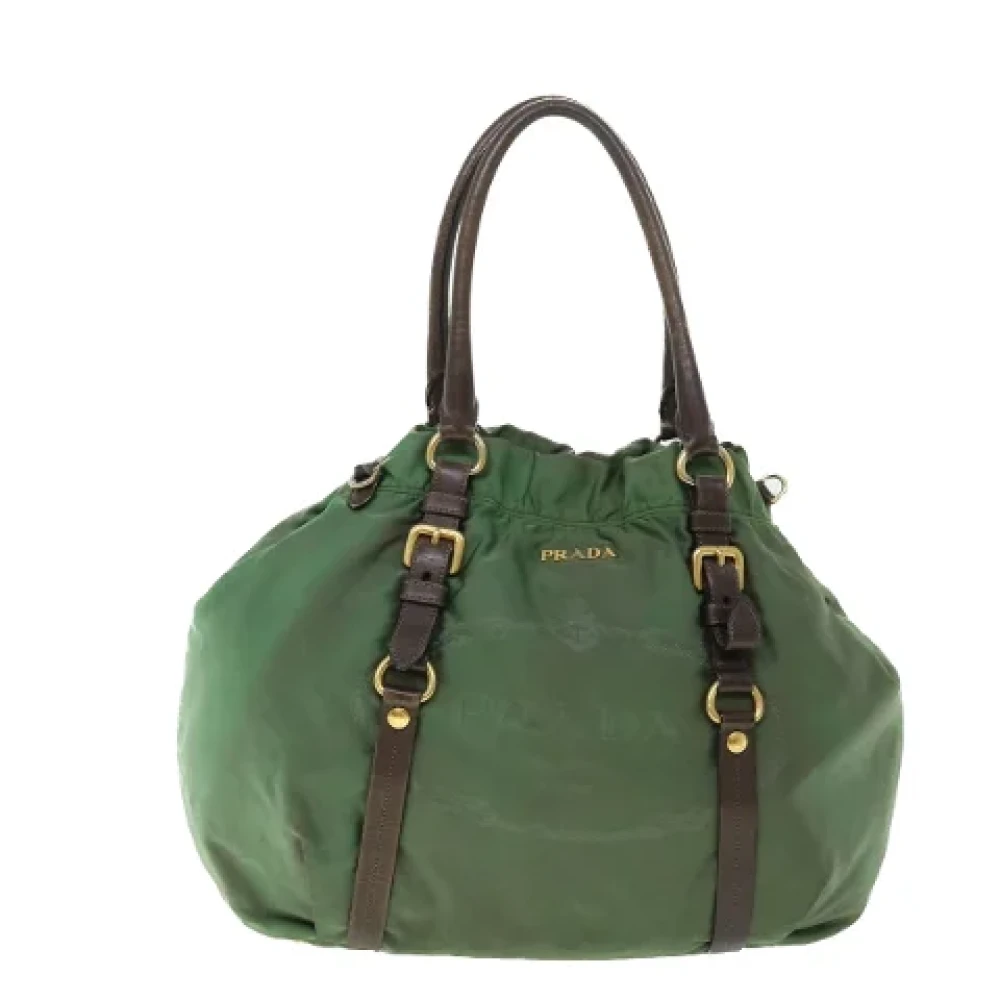 Prada Vintage Pre-owned Canvas prada-bags Green Dames