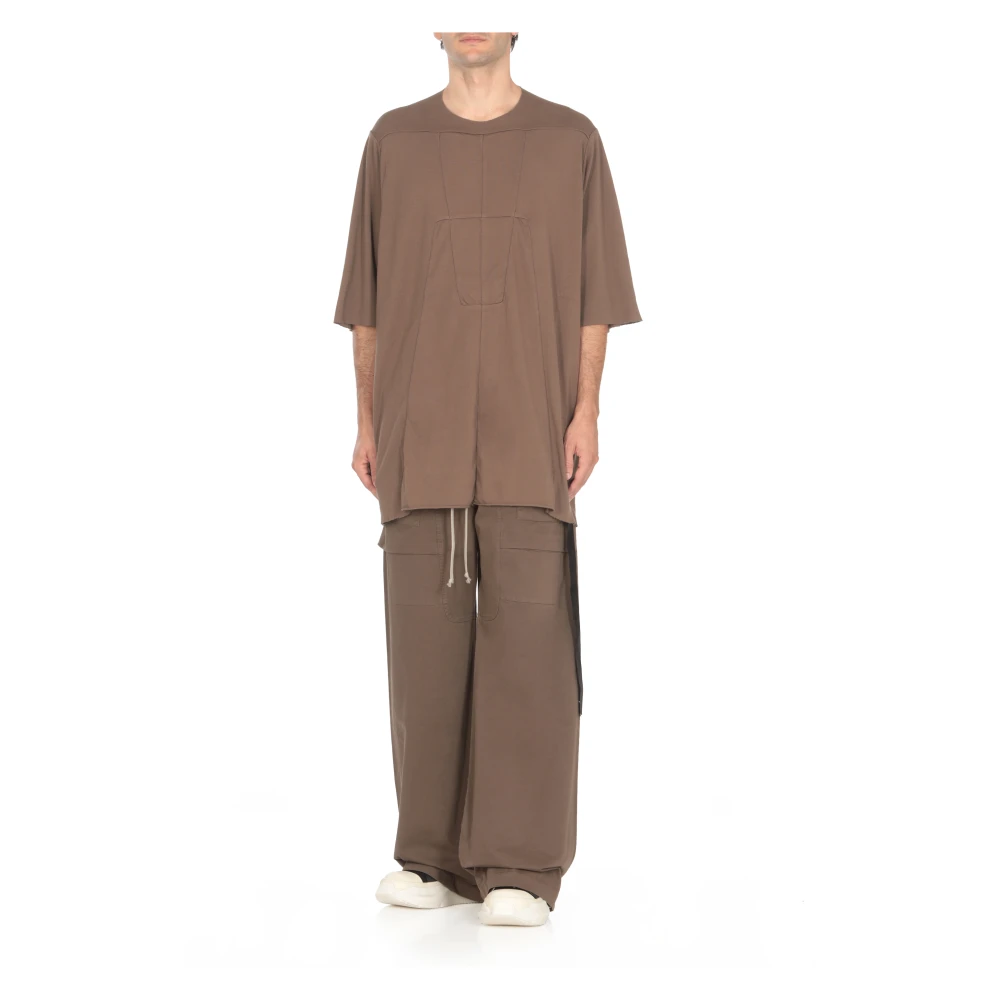 Rick Owens Katoenen T-shirt met Ronde Hals en Korte Mouwen Brown Heren