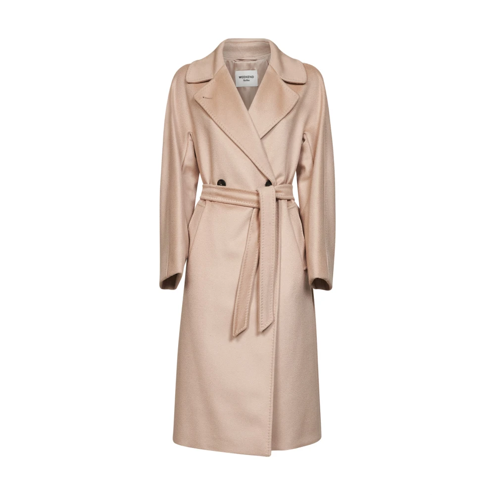 Weekend Max Mara Pink Belted Coats, Female, Xs, Resina Coat