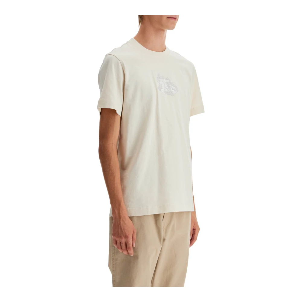 Burberry Equestrian Knight Paisley Print T-Shirt Beige Heren