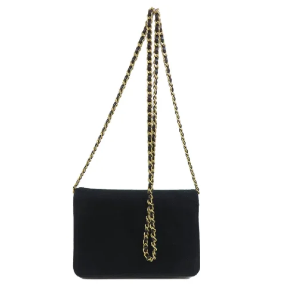 Chanel Vintage Pre-owned Canvas wallets Black Dames