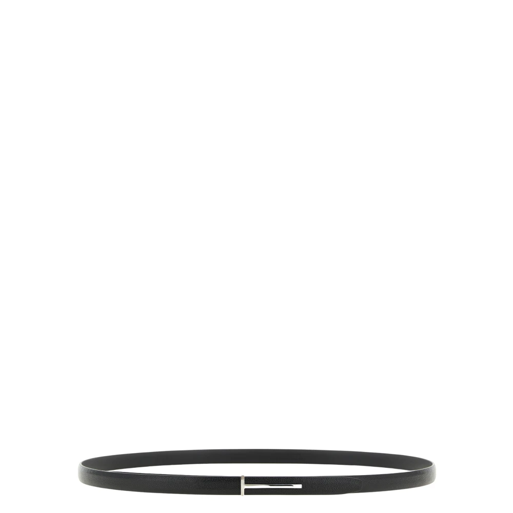 Tom Ford Supple Grain Leather Slim T Belt - Male - Belts - Black - 95 Cm - Accessories