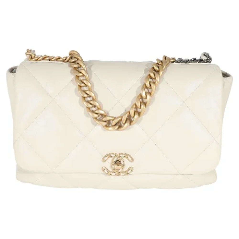 Chanel Vintage Pre-owned Leather crossbody-bags Beige Dames