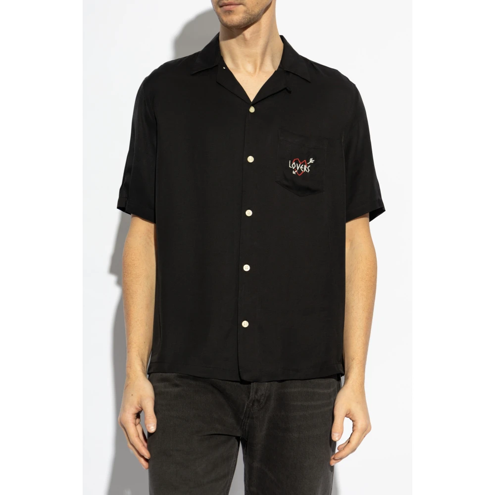 AllSaints Satijnen overhemd Lovers Black Heren