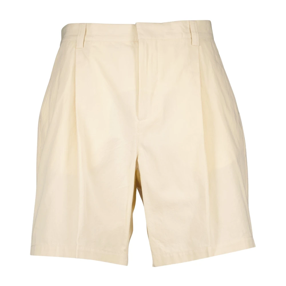 Bomull Straight Fit Plisserte Shorts