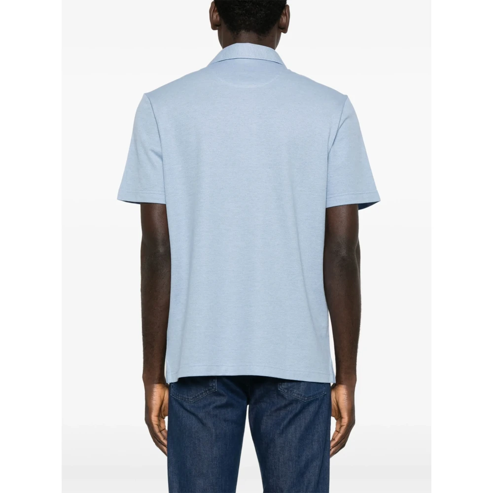 Brioni Katoenen poloshirt met Piqué Design Blue Heren