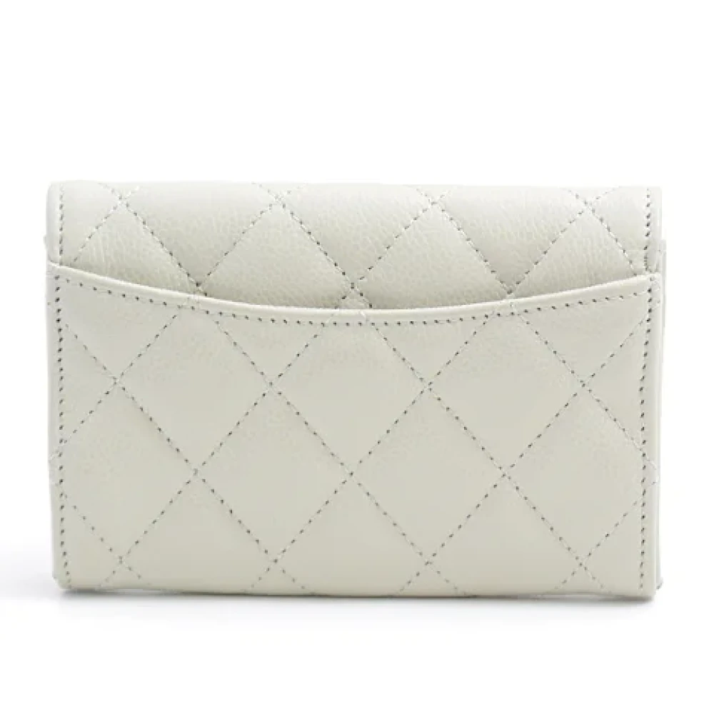 Chanel Vintage Pre-owned Leather wallets Gray Dames