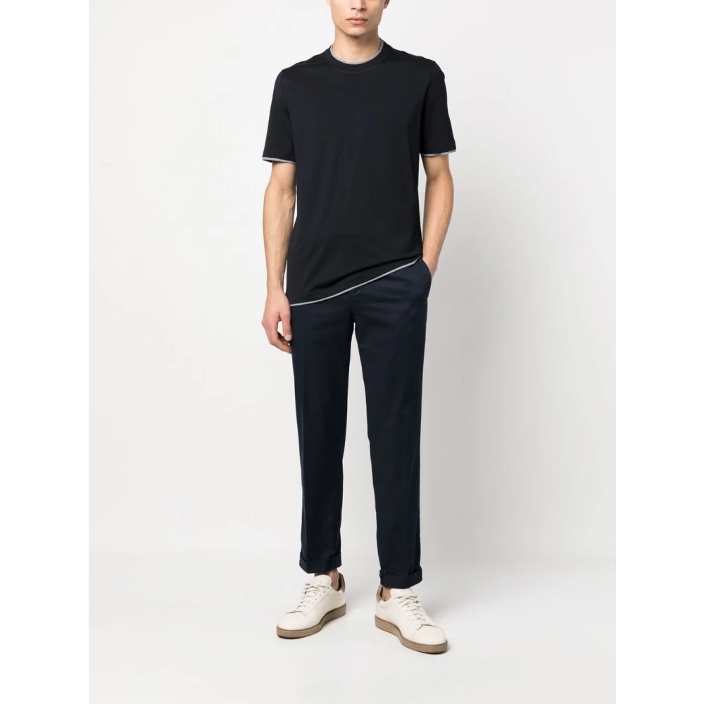 BRUNELLO CUCINELLI Blauwe Aw23 Heren T-shirt Stijlvol en veelzijdig Blue Heren