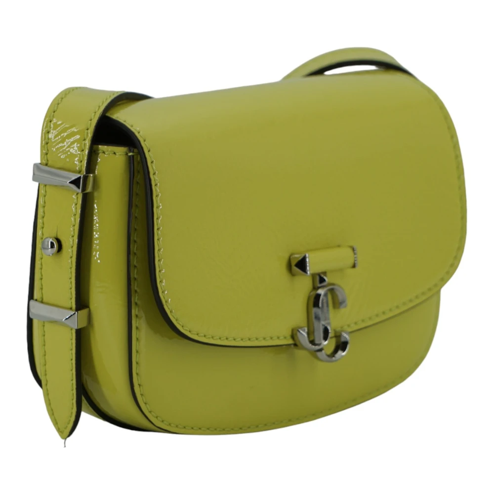 Jimmy Choo Patent Lime Kleine Schoudertas Green Dames