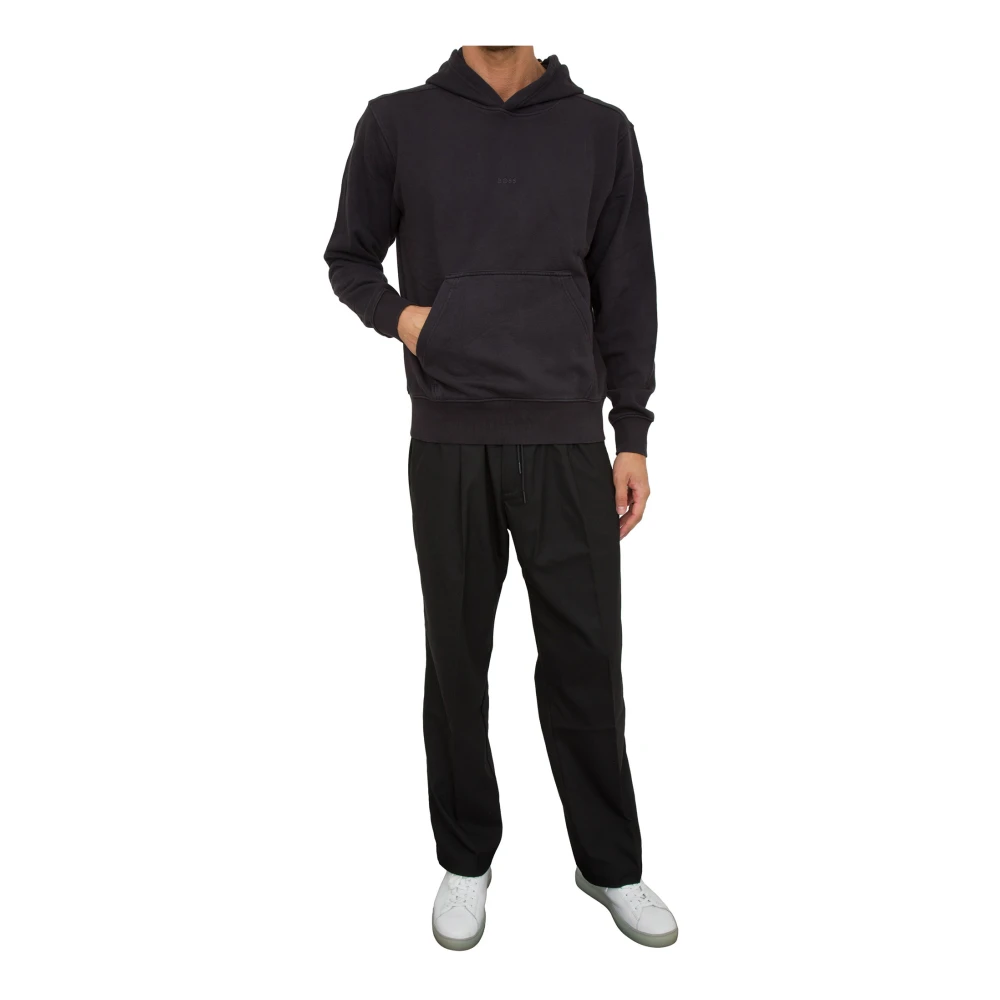 Hugo Boss Elegante Zwarte Hoodie Black Heren