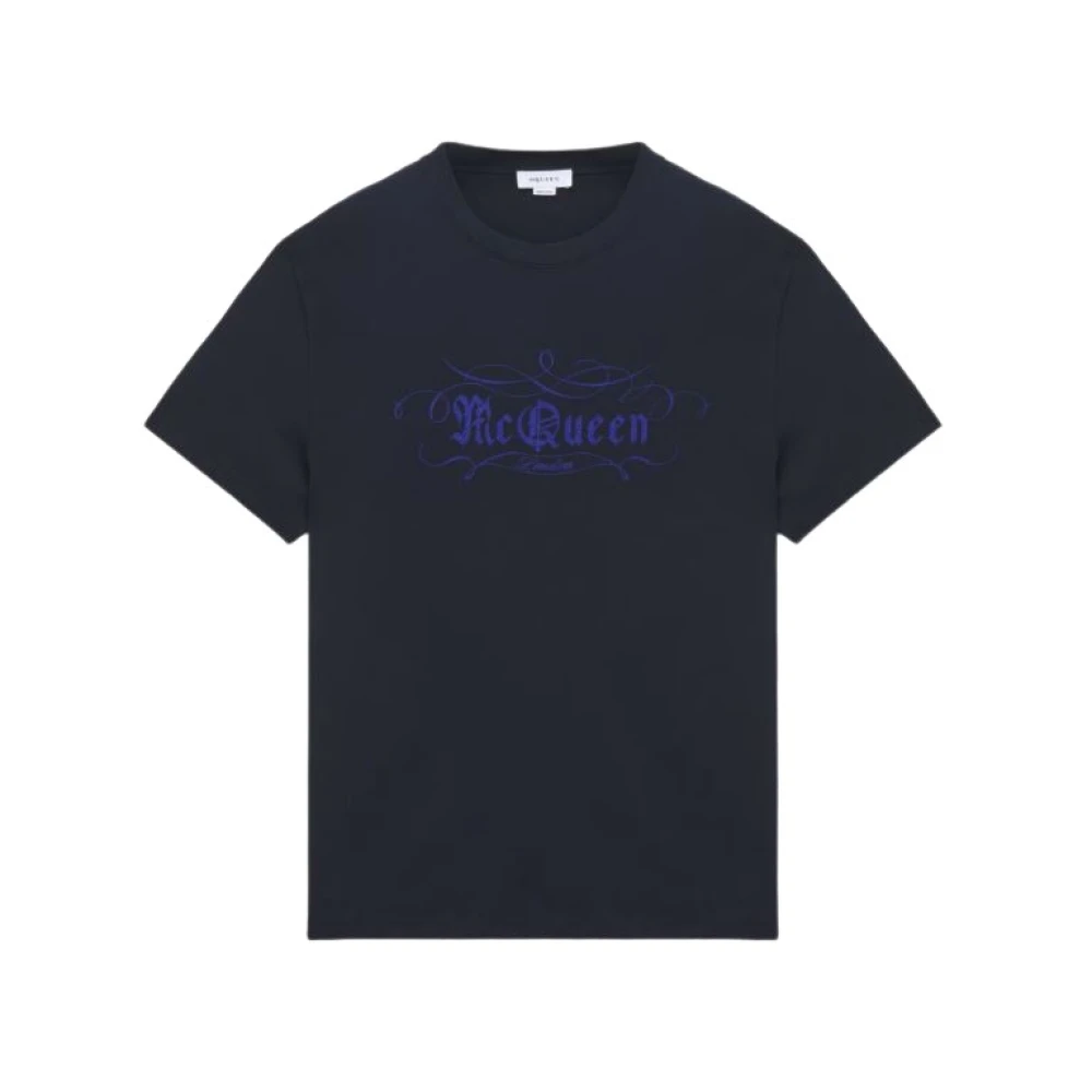 Alexander Mcqueen Men's Blue Stylish T-Shirts And Polos Collection - T-Shirts - Xs - Tops