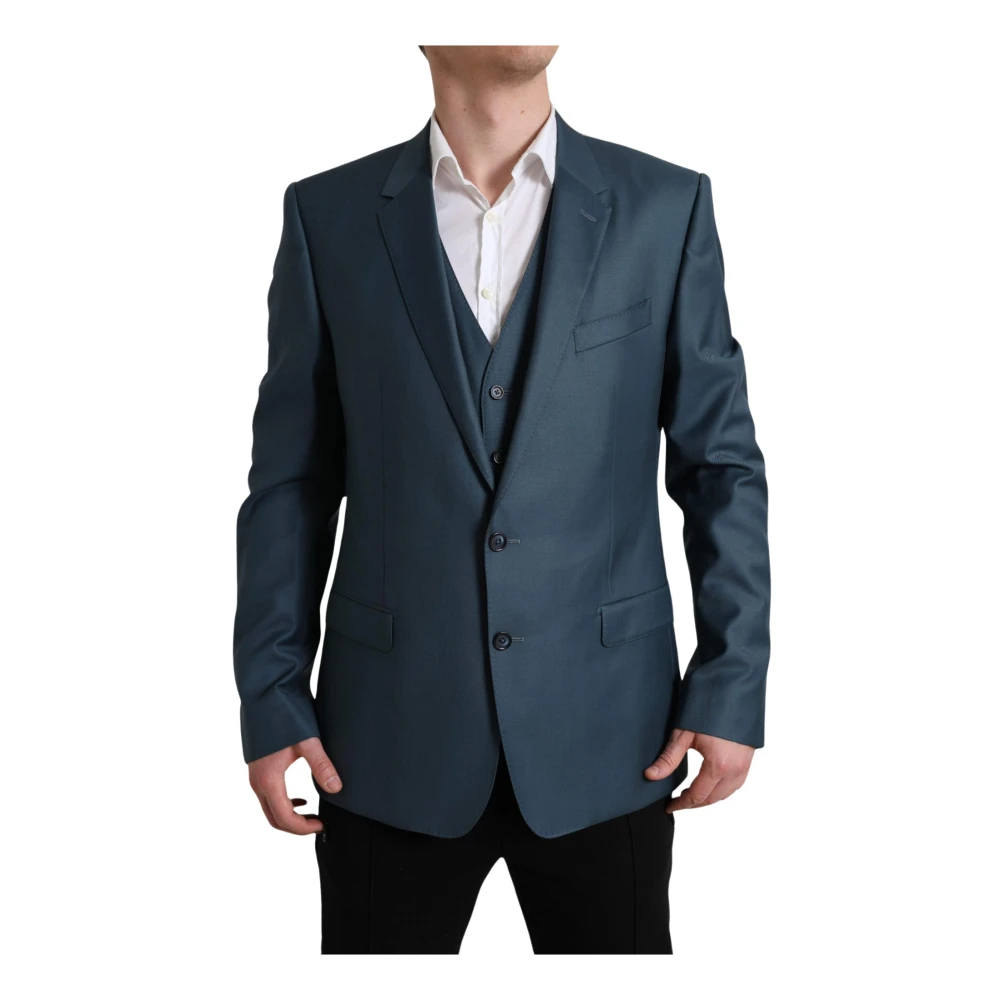 Dolce & Gabbana Men's Green Blazers, 3XL, Martini 2-Piece Wool Suit