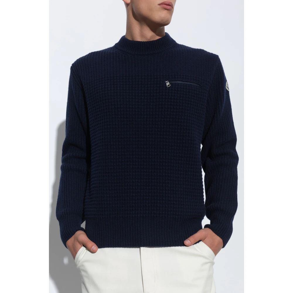 Moncler Trui met logo Blue Heren
