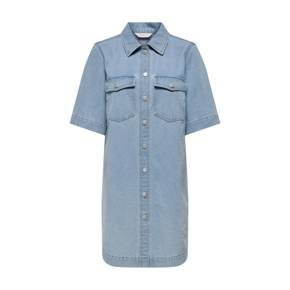 Only Knoopjurk in Denim Blauw Blue Dames