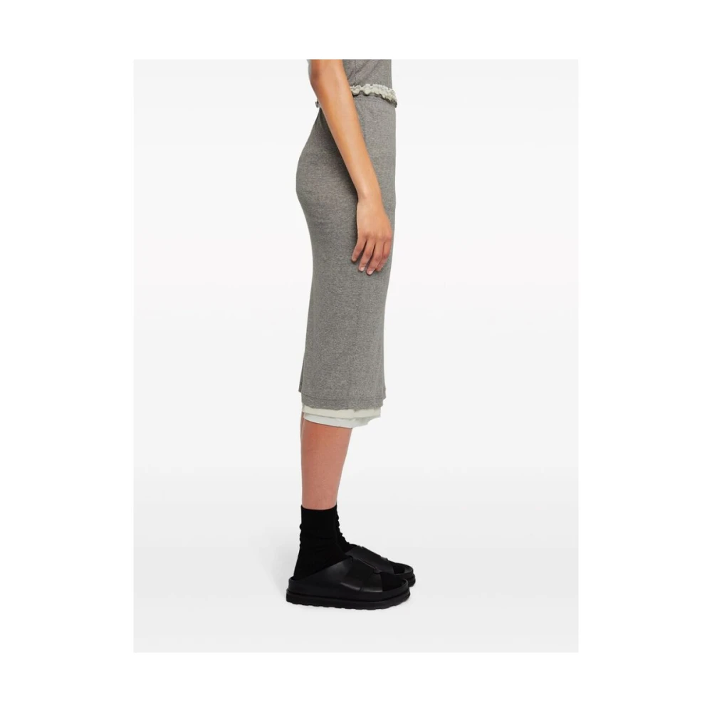 Jil Sander Grijze Jersey Gerimpelde Rok Gray Dames