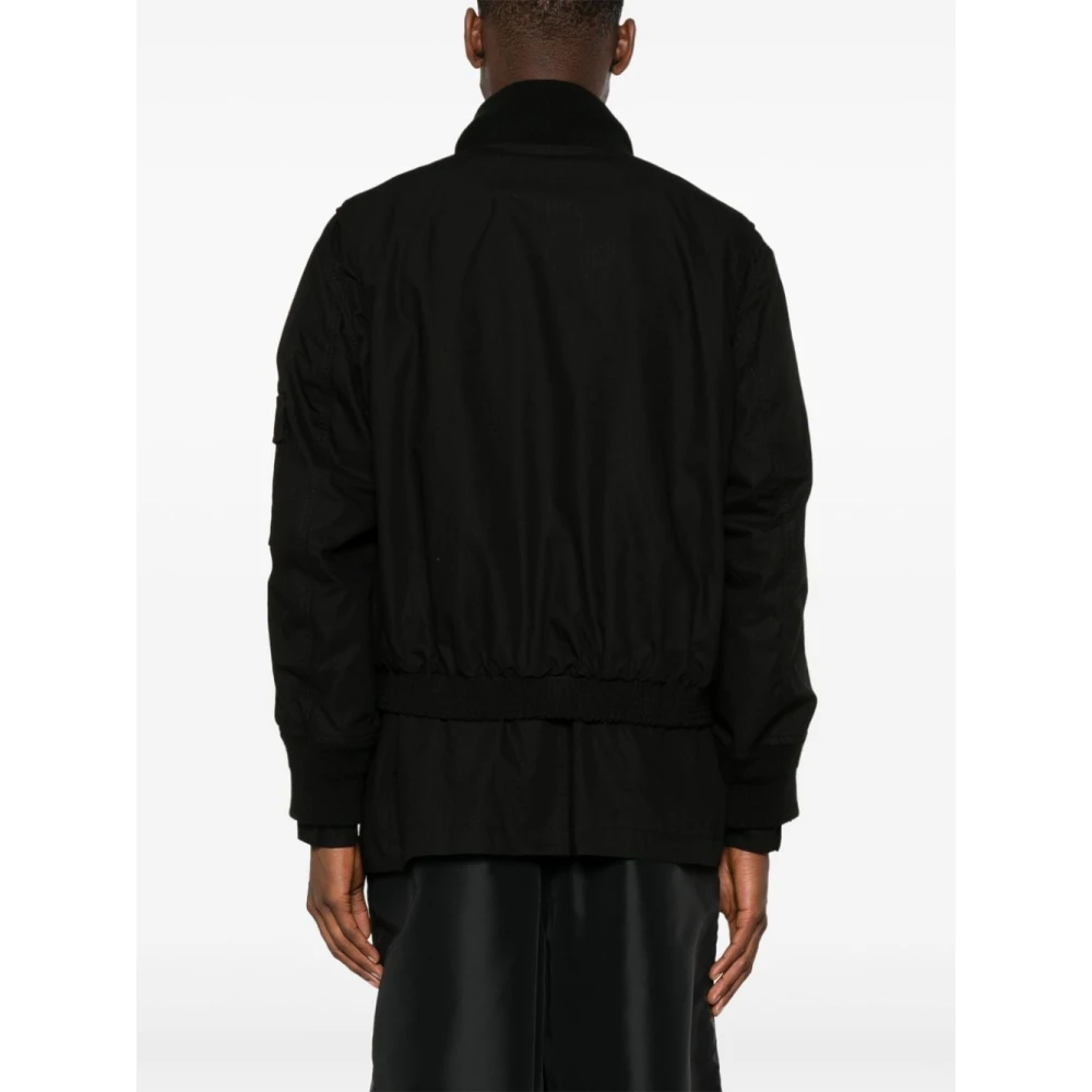 Sacai Zwarte Ripstop Laagjesjas Black Heren