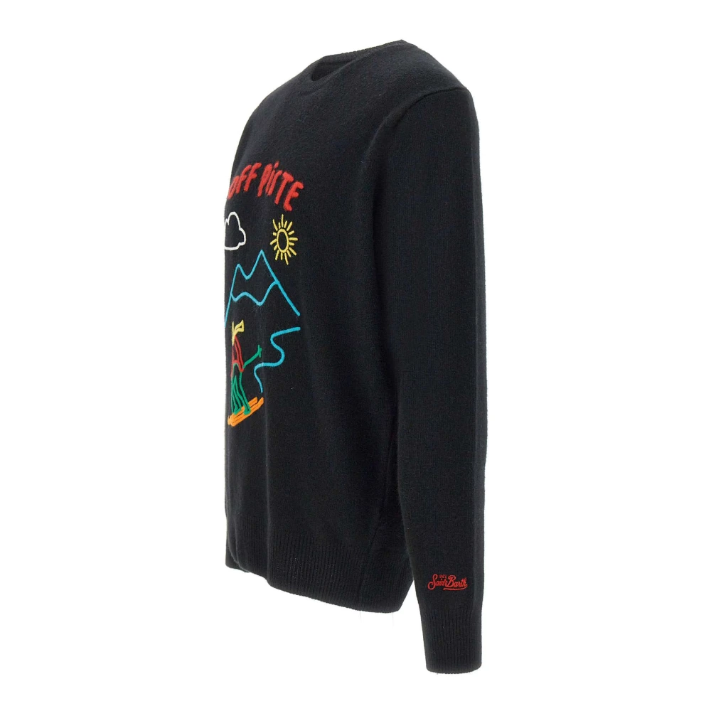 MC2 Saint Barth Zwarte Wol Kasjmier Trui Off Piste Black Heren