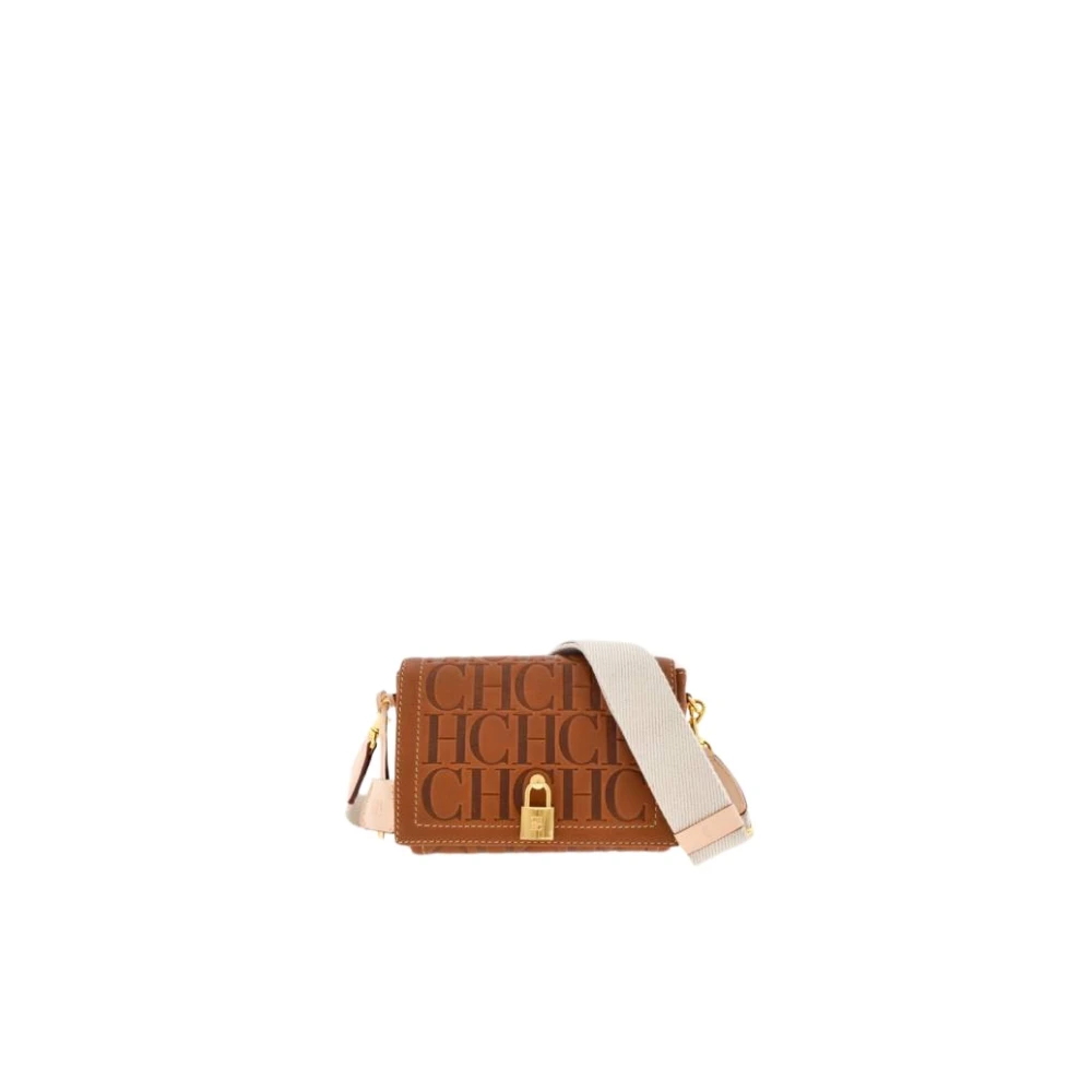 Carolina Herrera Mini Andy Locked Crossbody Bag Brown Dames