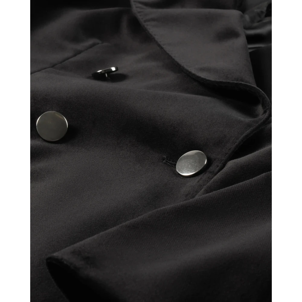 Tagliatore Lang Double-Breasted Fluwelen Blazer Black Heren