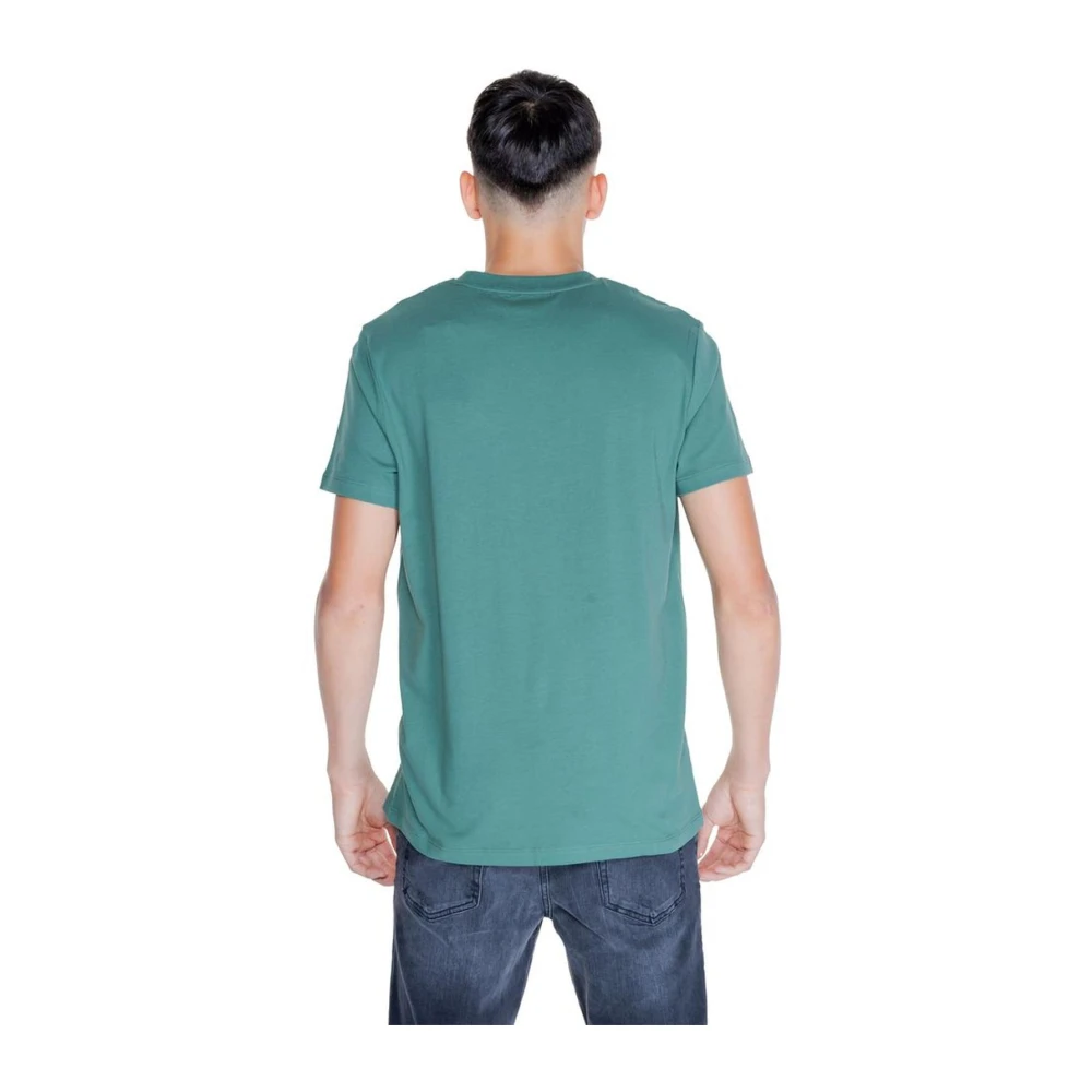 Peuterey Groene Katoenen Crew Neck T-Shirt Green Heren