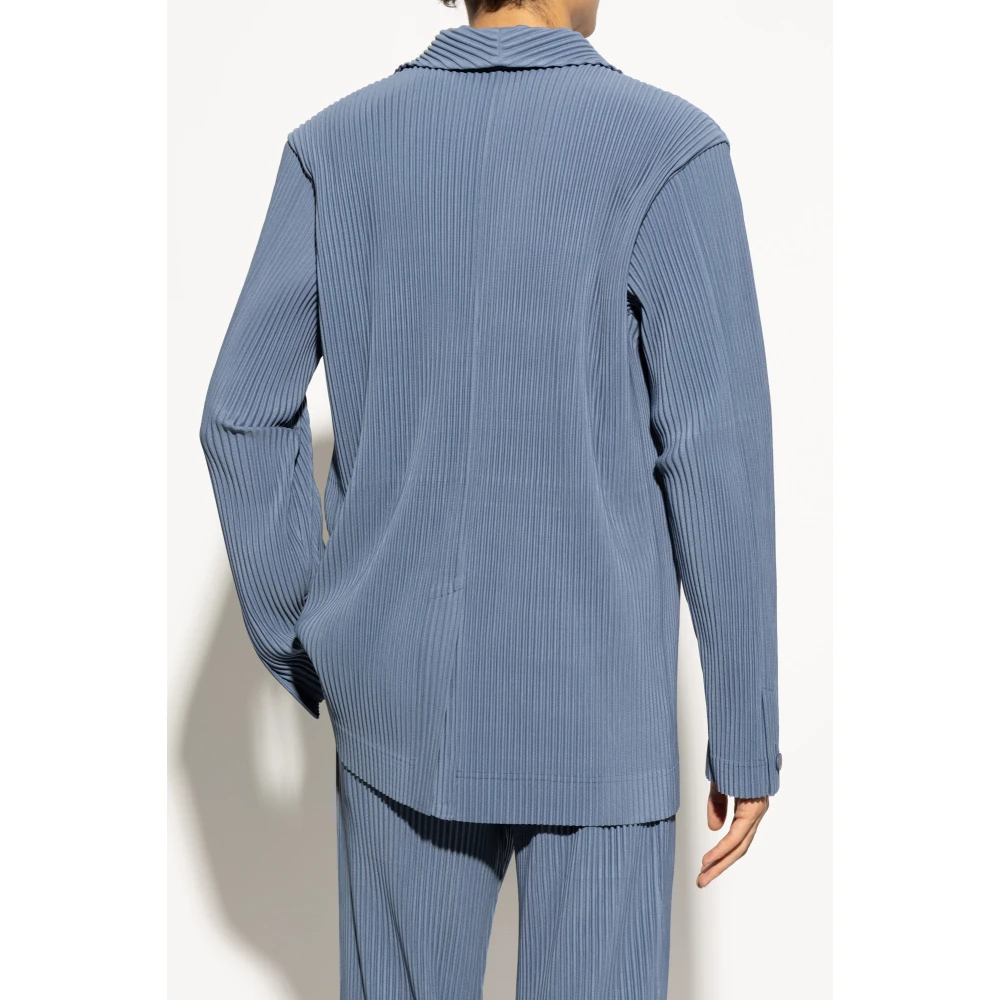 Issey Miyake Geplooide Blazer Blue Heren