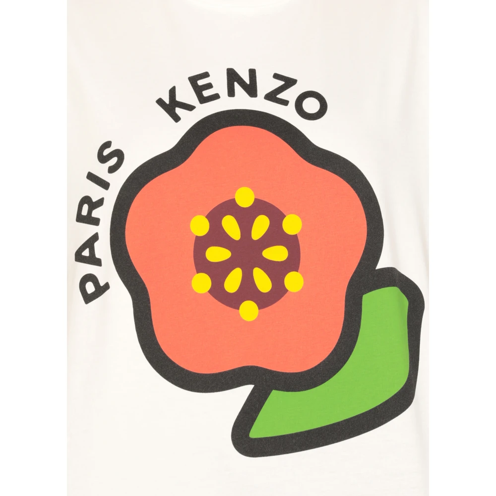 Kenzo Wit Katoenen T-shirt met Logoprint White Dames