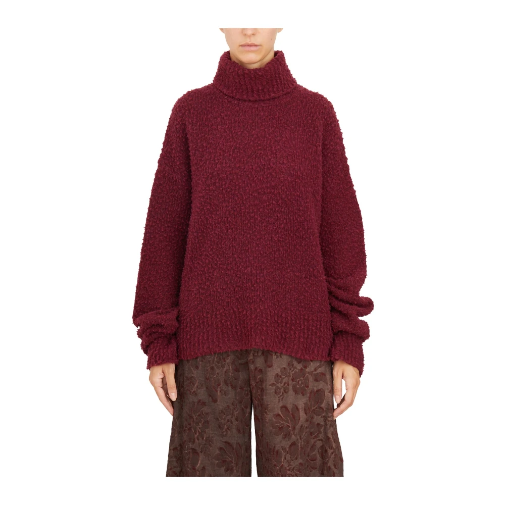 UMA Wang Cashmere High Neck Sweater Red, Dam