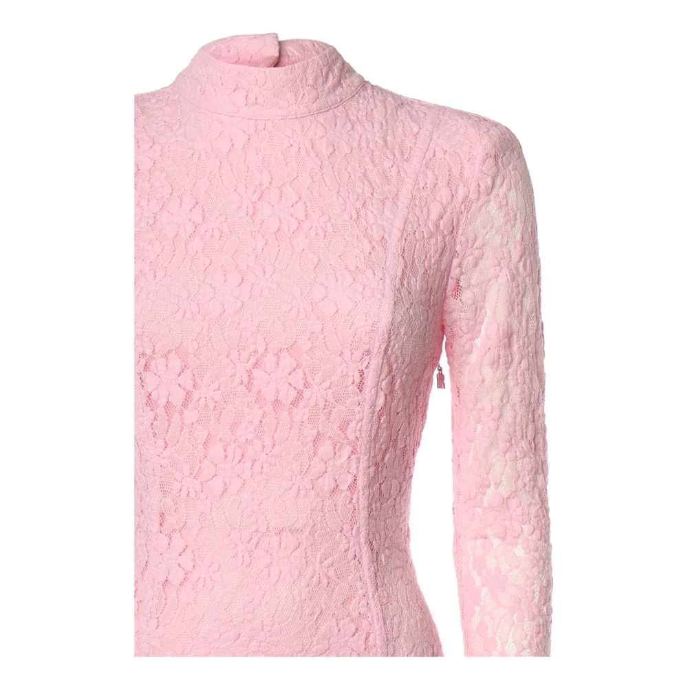 Rotate Birger Christensen Roze Kanten Jurk met Lange Mouwen Pink Dames