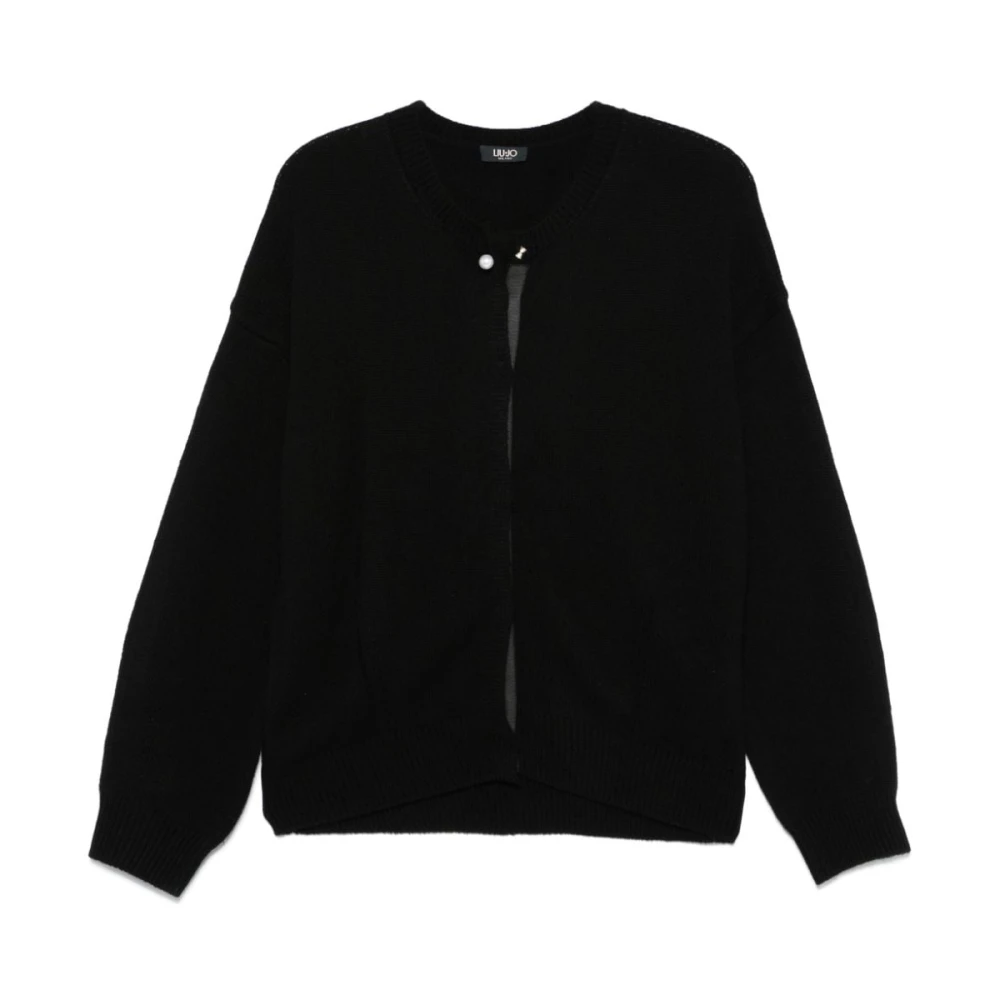Liu Jo Zwarte Wol-Kasjmier Crew Neck Sweater Black Dames