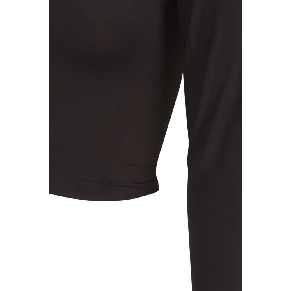 Cortana V-hals Cupro Stretch Top Black Dames