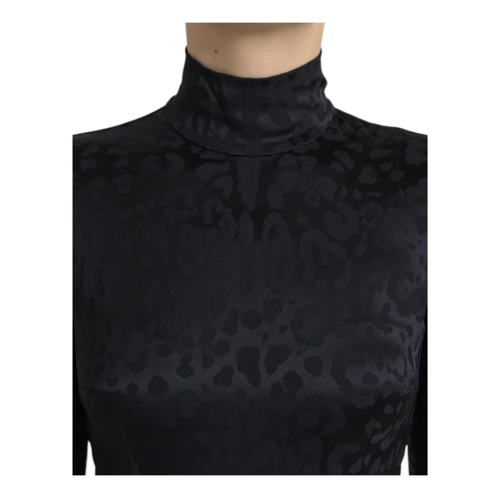 Dolce & Gabbana Zwarte Crop Top met Rits Black Dames