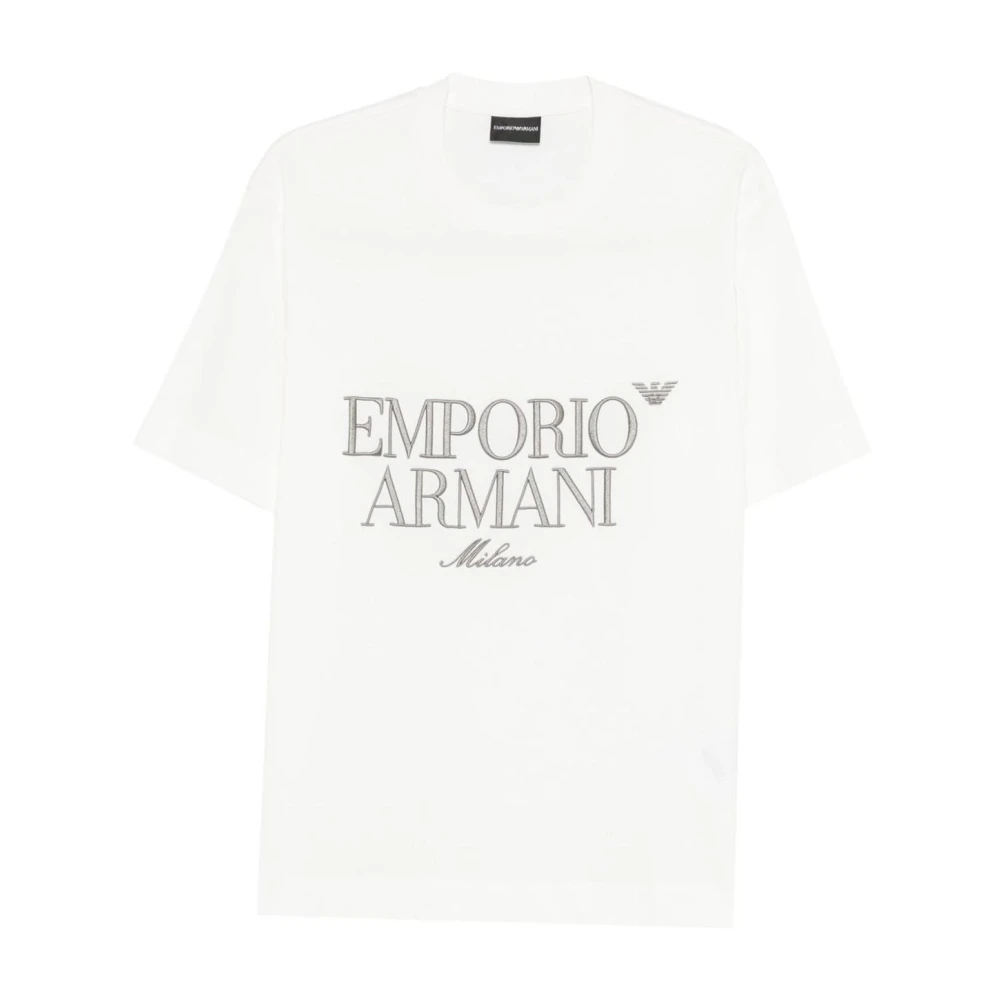 Emporio Armani Hombre Camiseta De Cuello Redondo Con Logo Distintivo