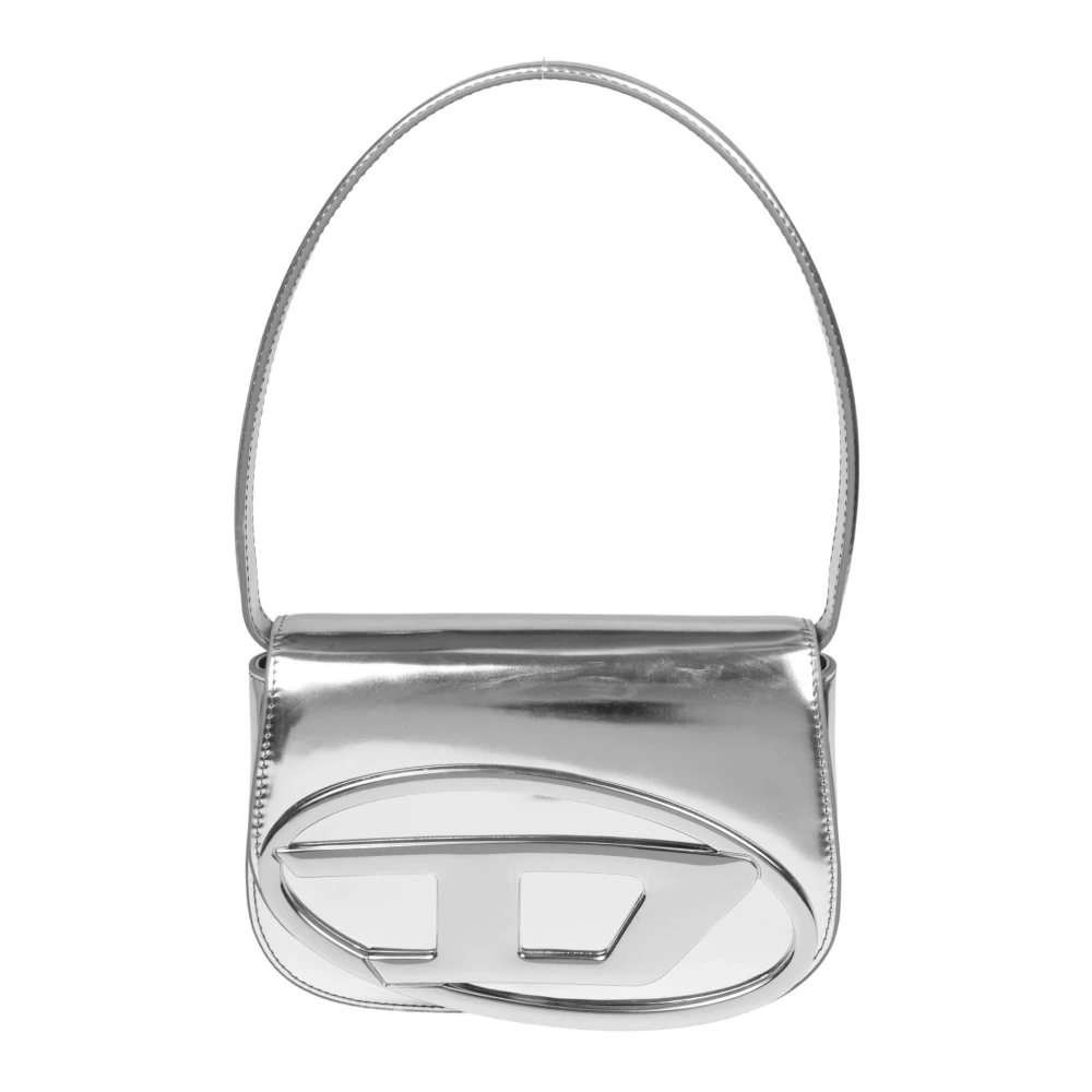 Diesel Women's Silver Mirrored Leather Shoulder Bag