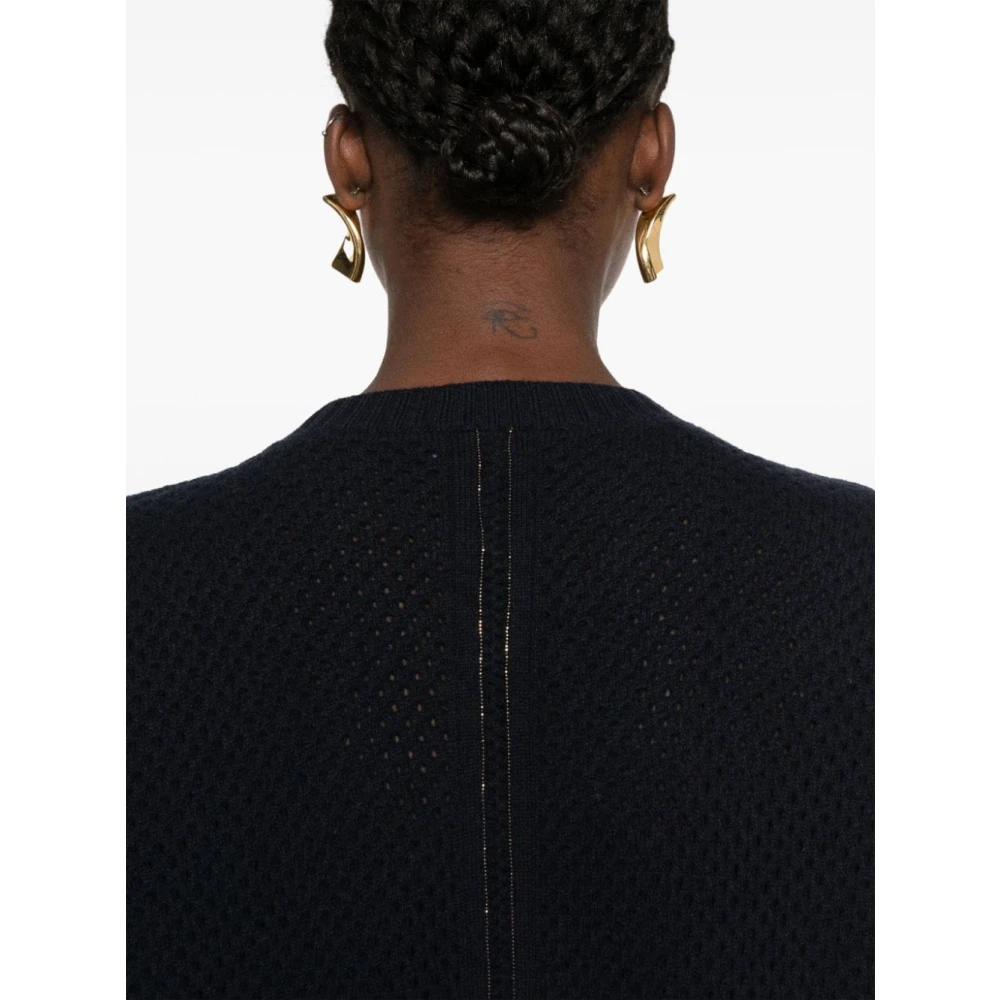 Fabiana Filippi Blauwe Jurk met Kantdetail Blue Dames