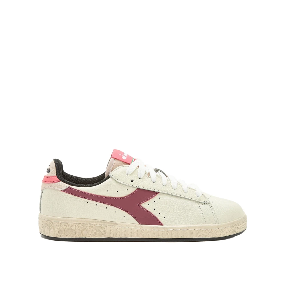 Diadora Icona Leren Lage Sneakers Dames Schoenen Roze