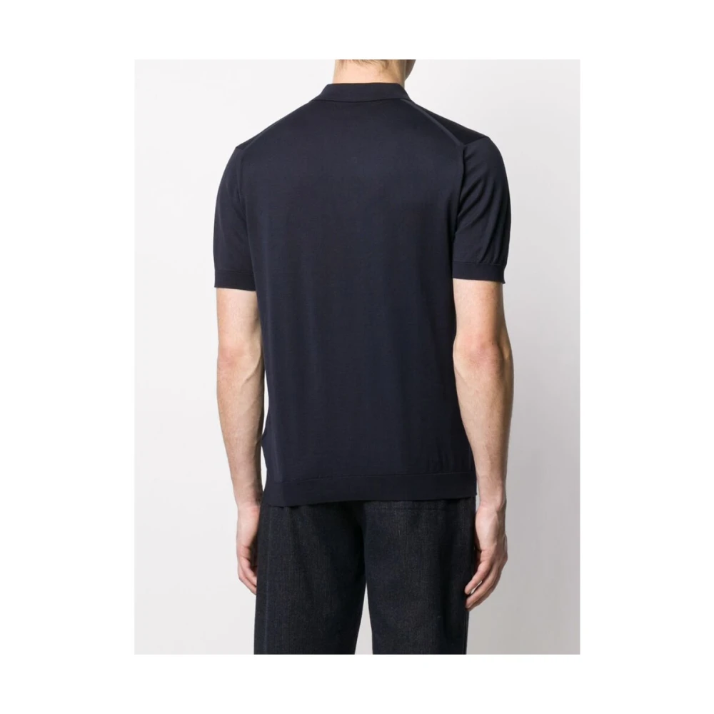 John Smedley Navy Blauw Katoenen Klassieke Overhemd Blue Heren
